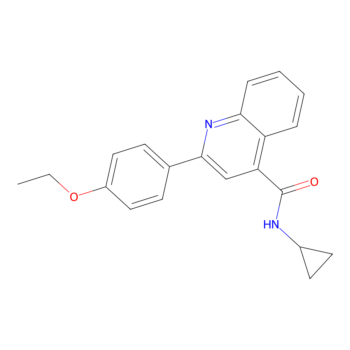 N-cyclopropyl-2-(4-ethoxyphenyl)quinoline-4-carboxamide molecular structure, CAS 352679-14-2