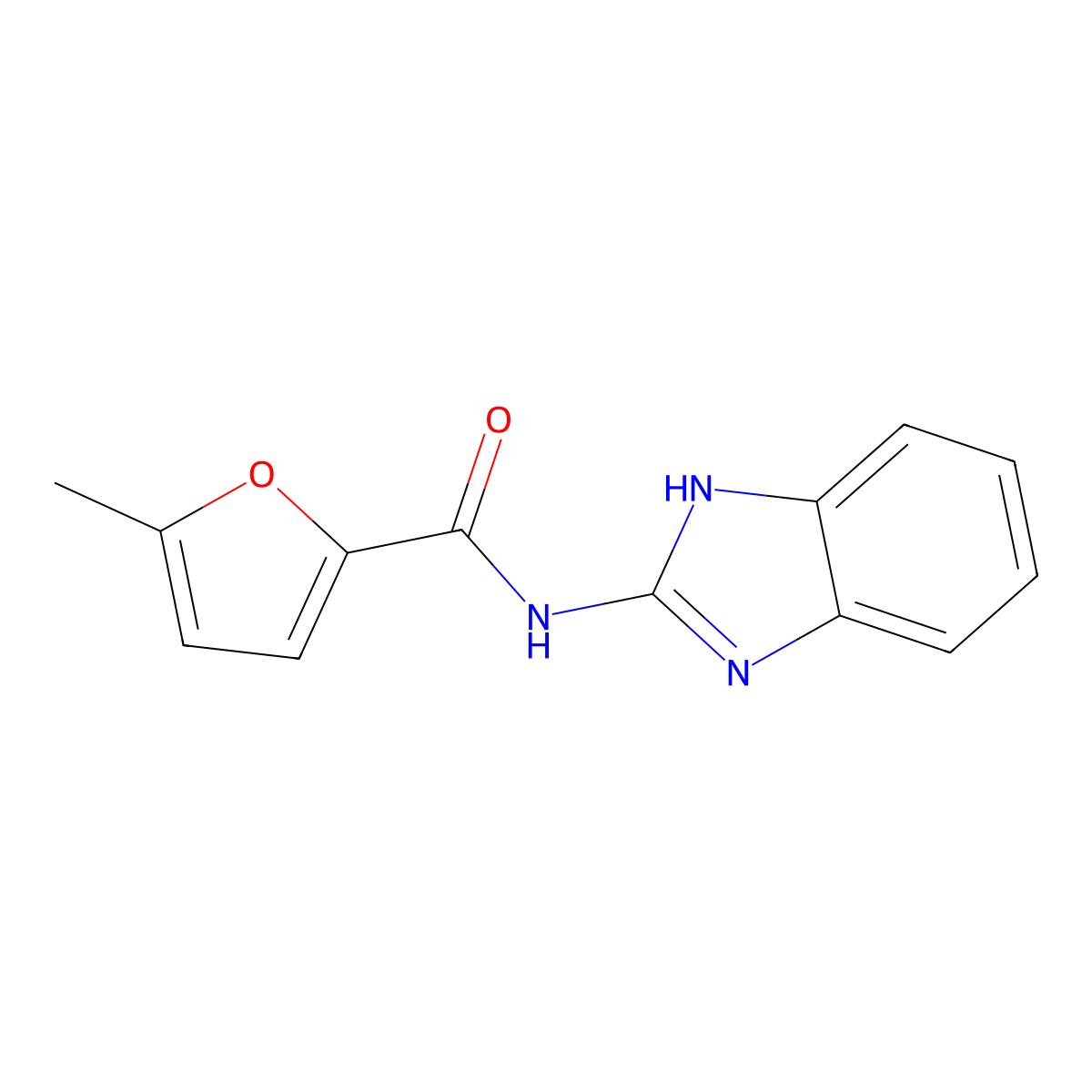 N-(1H-benzimidazol-2-yl)-5-methylfuran-2-carboxamide molecular structure, CAS 352679-26-6