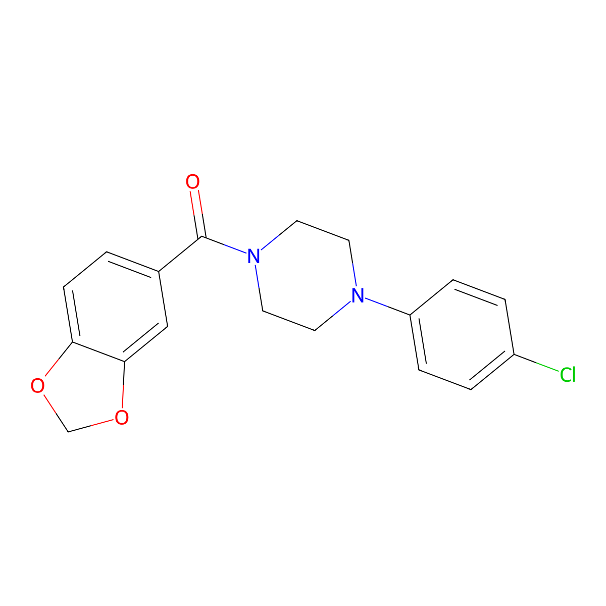 1,3-Benzodioxol-5-yl[4-(4-chlorophenyl)piperazin-1-yl]methanone molecular structure, CAS 352679-40-4