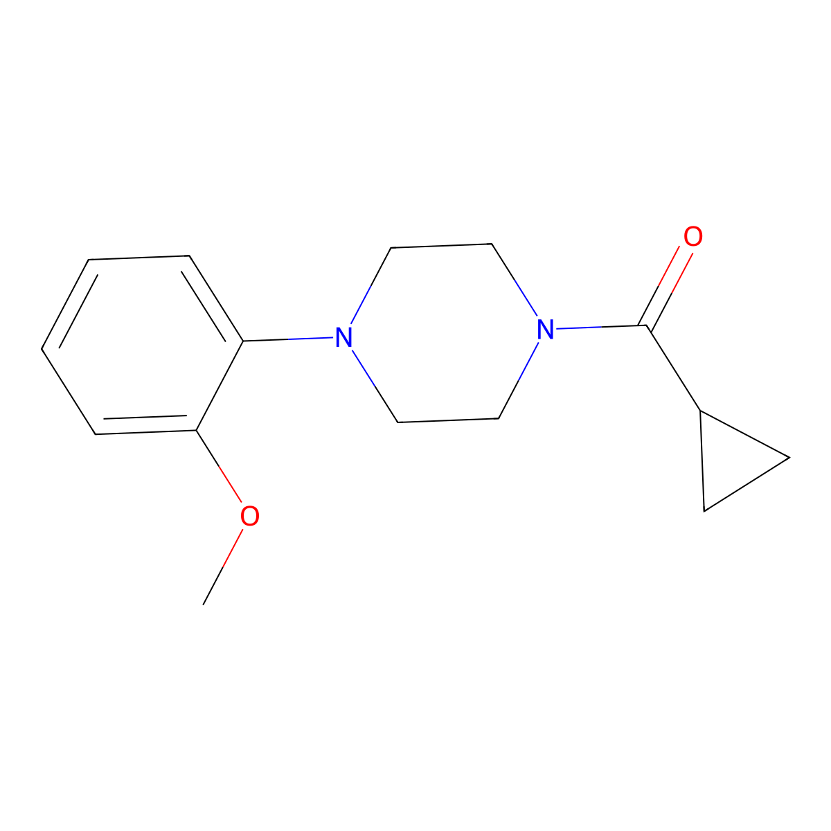 Cyclopropyl-[4-(2-methoxyphenyl)piperazin-1-yl]methanone molecular structure, CAS 352679-57-3