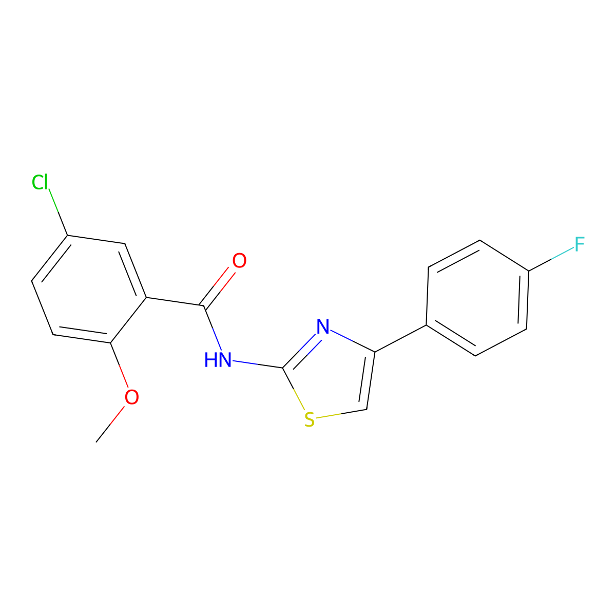 5-chloro-N-[4-(4-fluorophenyl)-1,3-thiazol-2-yl]-2-methoxybenzamide molecular structure, CAS 352679-60-8
