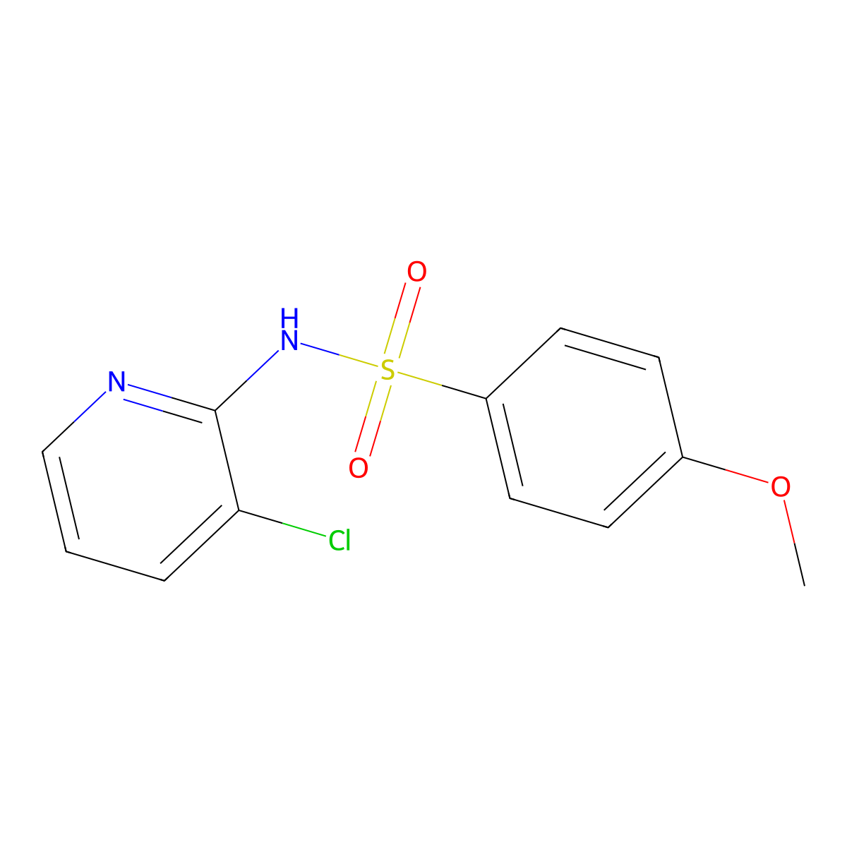 N-(3-chloro-2-pyridinyl)-4-methoxybenzenesulfonamide molecular structure, CAS 352679-63-1