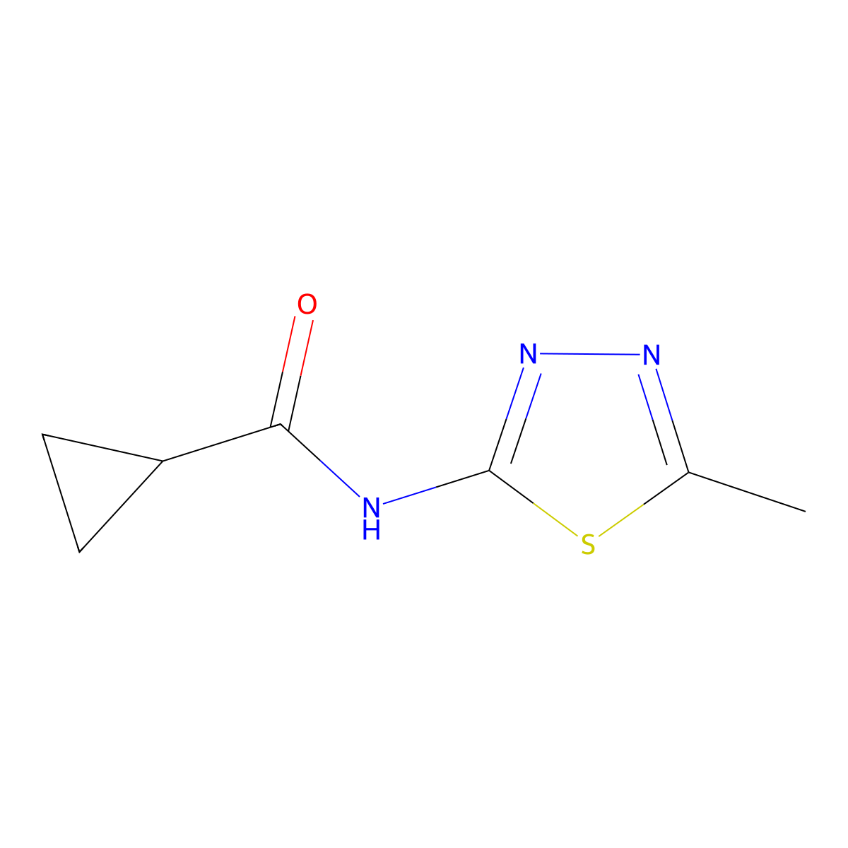 N-(5-methyl-1,3,4-thiadiazol-2-yl)cyclopropanecarboxamide molecular structure, CAS 352681-30-2