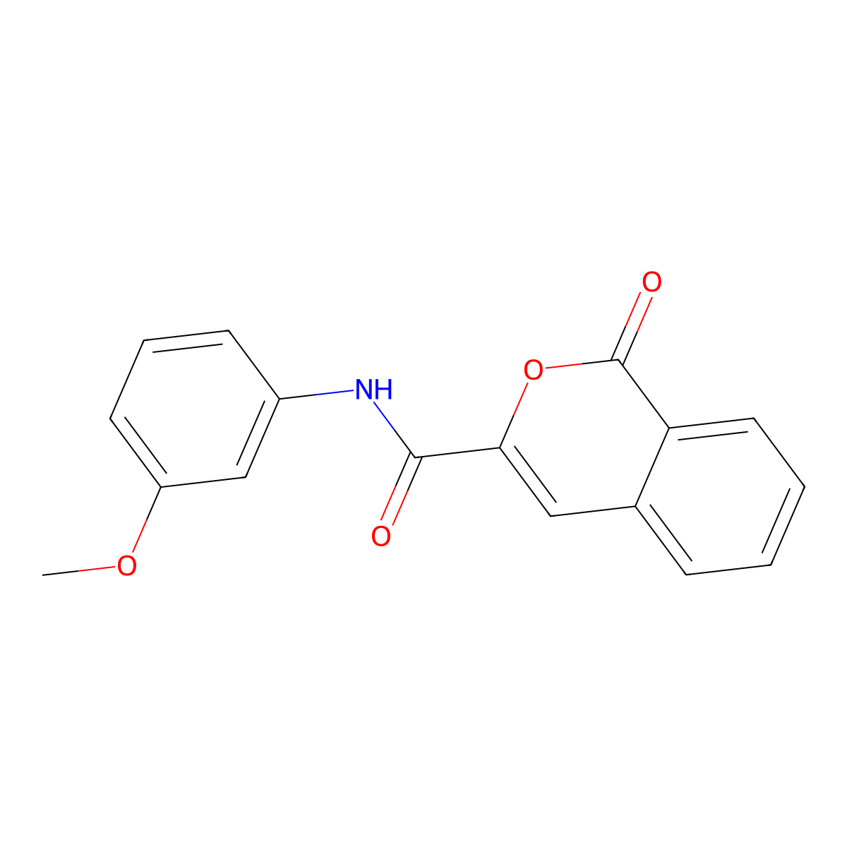 N-(3-methoxyphenyl)-1-oxo-1H-isochromene-3-carboxamide molecular structure, CAS 352681-84-6