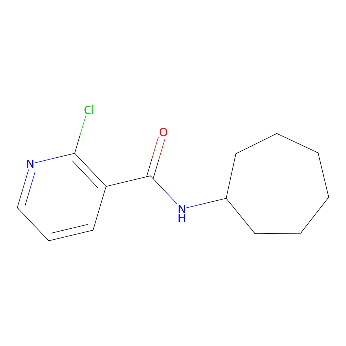 2-chloro-N-cycloheptylpyridine-3-carboxamide molecular structure, CAS 352681-97-1