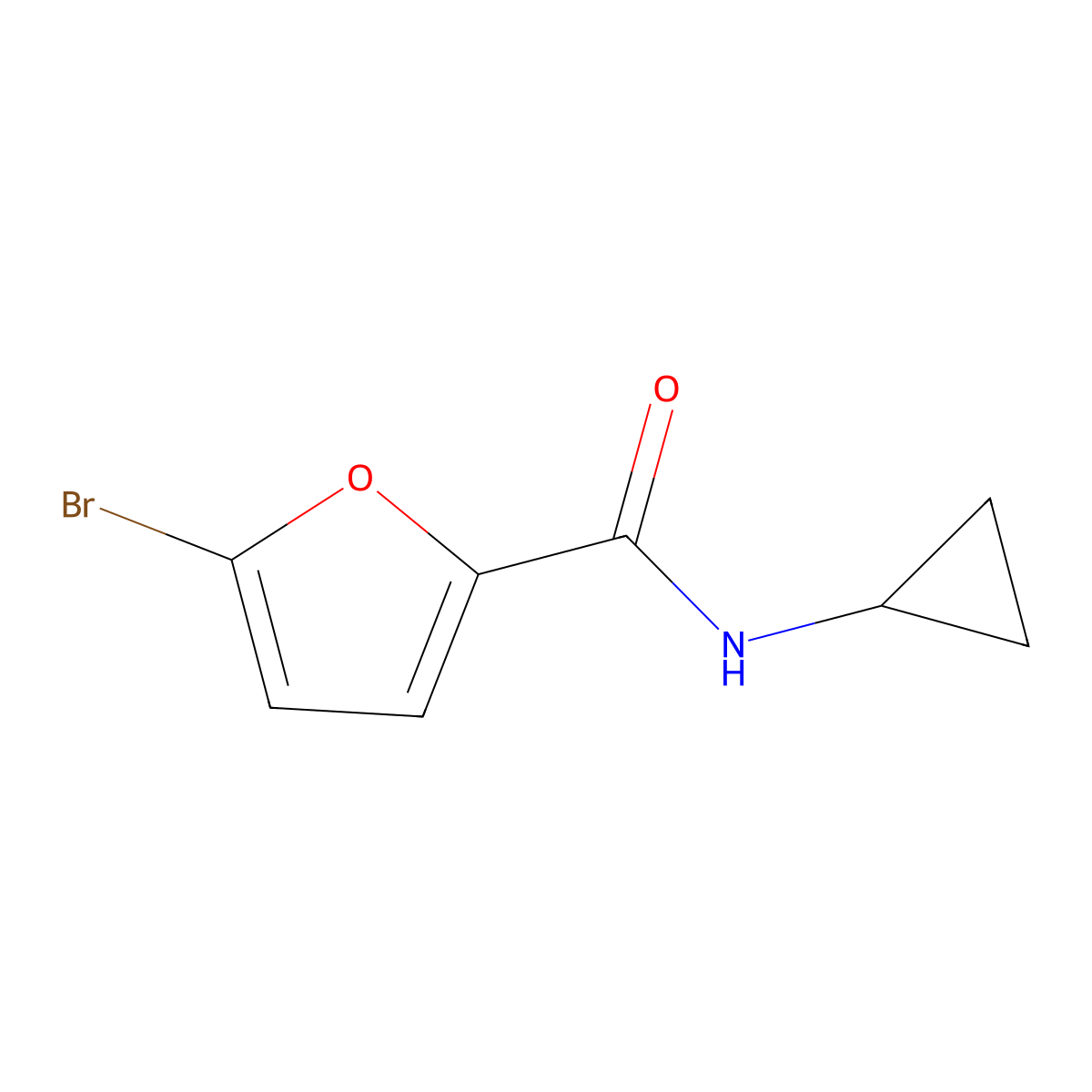 5-bromo-N-cyclopropylfuran-2-carboxamide molecular structure, CAS 352682-00-9