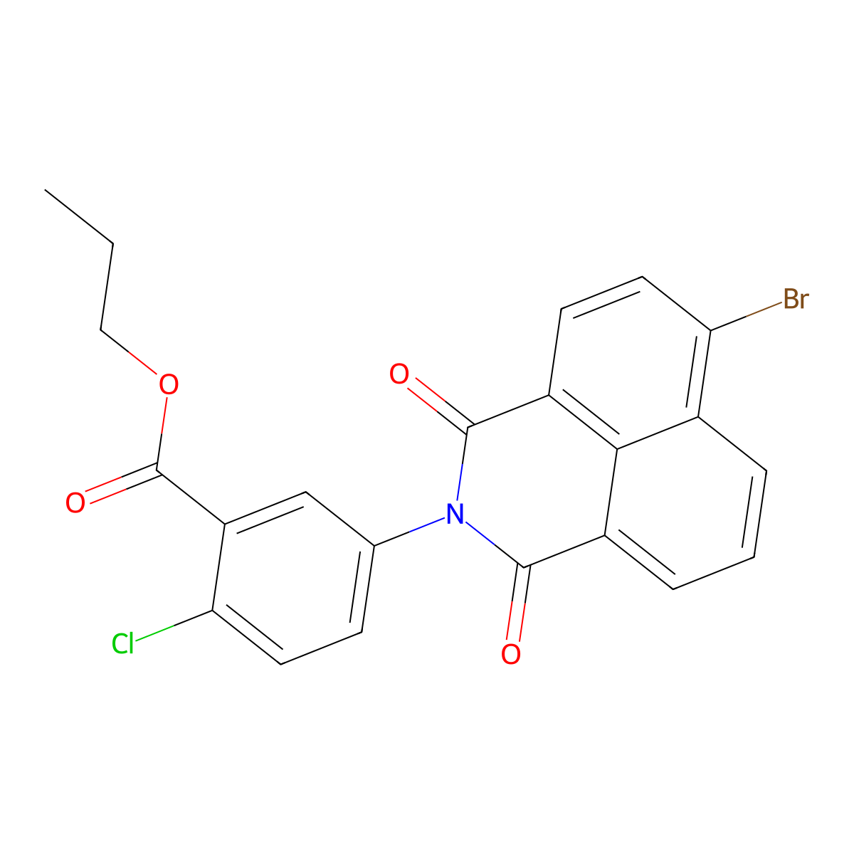 propyl 5-(6-bromo-1,3-dioxo-1H-benzo[de]isoquinolin-2(3H)-yl)-2-chlorobenzoate molecular structure, CAS 352683-31-9