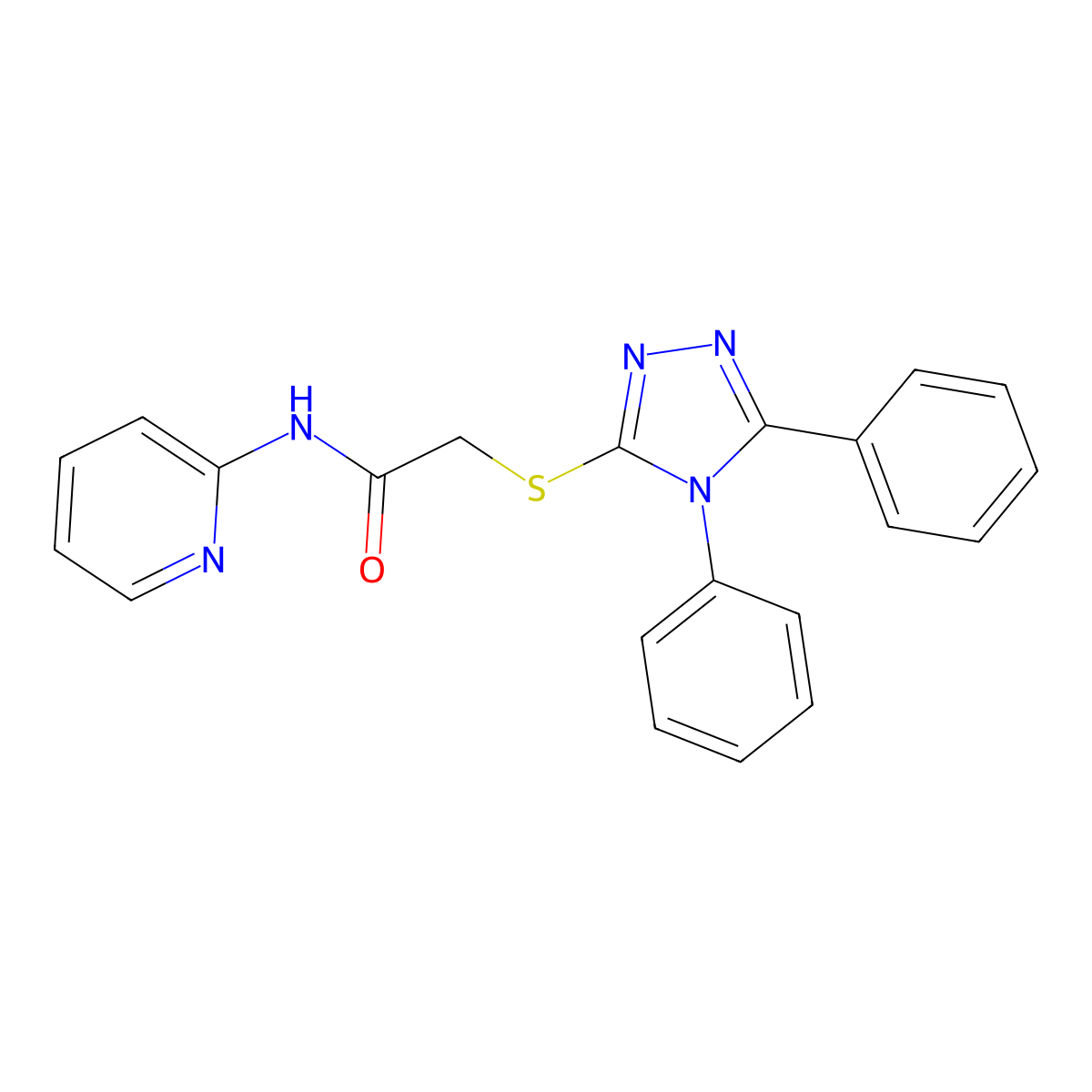 2-[(4,5-Diphenyl-4H-1,2,4-triazol-3-yl)thio]-N-2-pyridinylacetamide molecular structure, CAS 352683-47-7
