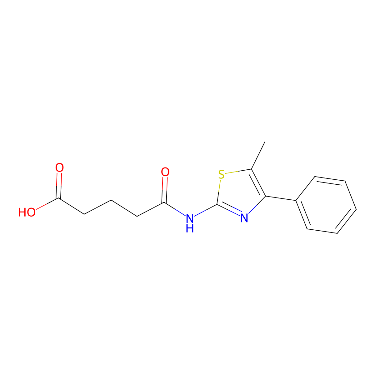 5-[(5-Methyl-4-phenyl-1,3-thiazol-2-yl)amino]-5-oxopentanoic acid molecular structure, CAS 352684-23-2
