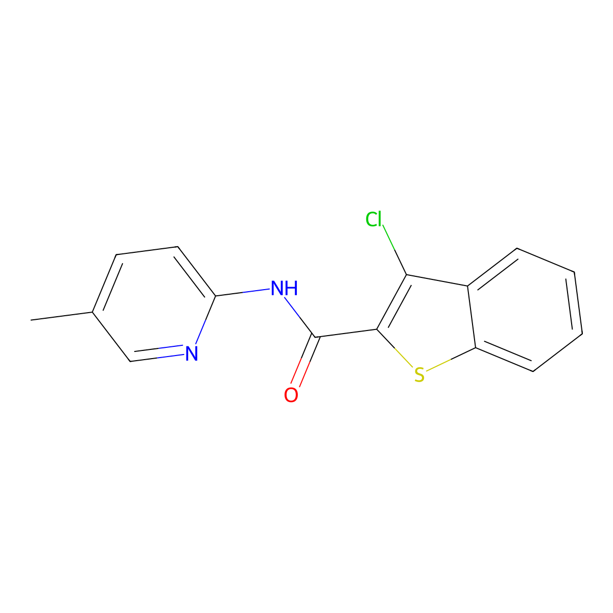 3-chloro-N-(5-methylpyridin-2-yl)-1-benzothiophene-2-carboxamide molecular structure, CAS 352684-49-2