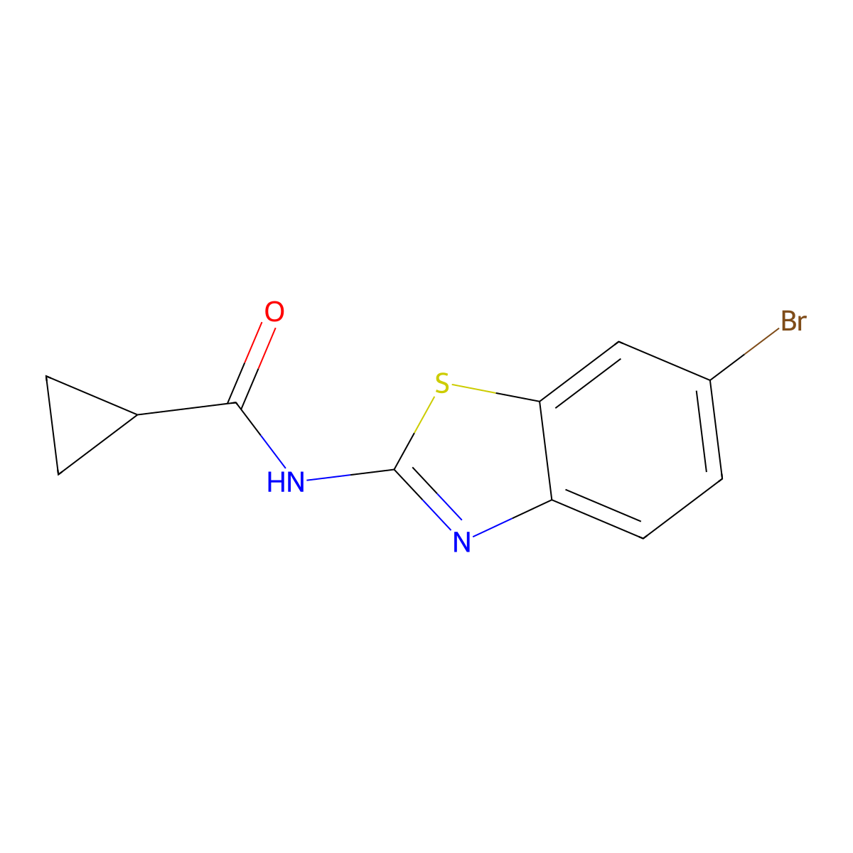 N-(6-bromo-1,3-benzothiazol-2-yl)cyclopropanecarboxamide molecular structure, CAS 352684-69-6
