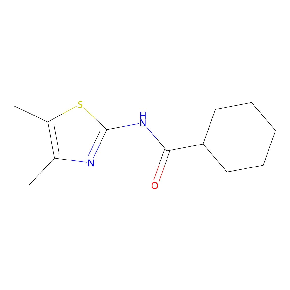 N-(4,5-dimethyl-1,3-thiazol-2-yl)cyclohexanecarboxamide molecular structure, CAS 352684-72-1
