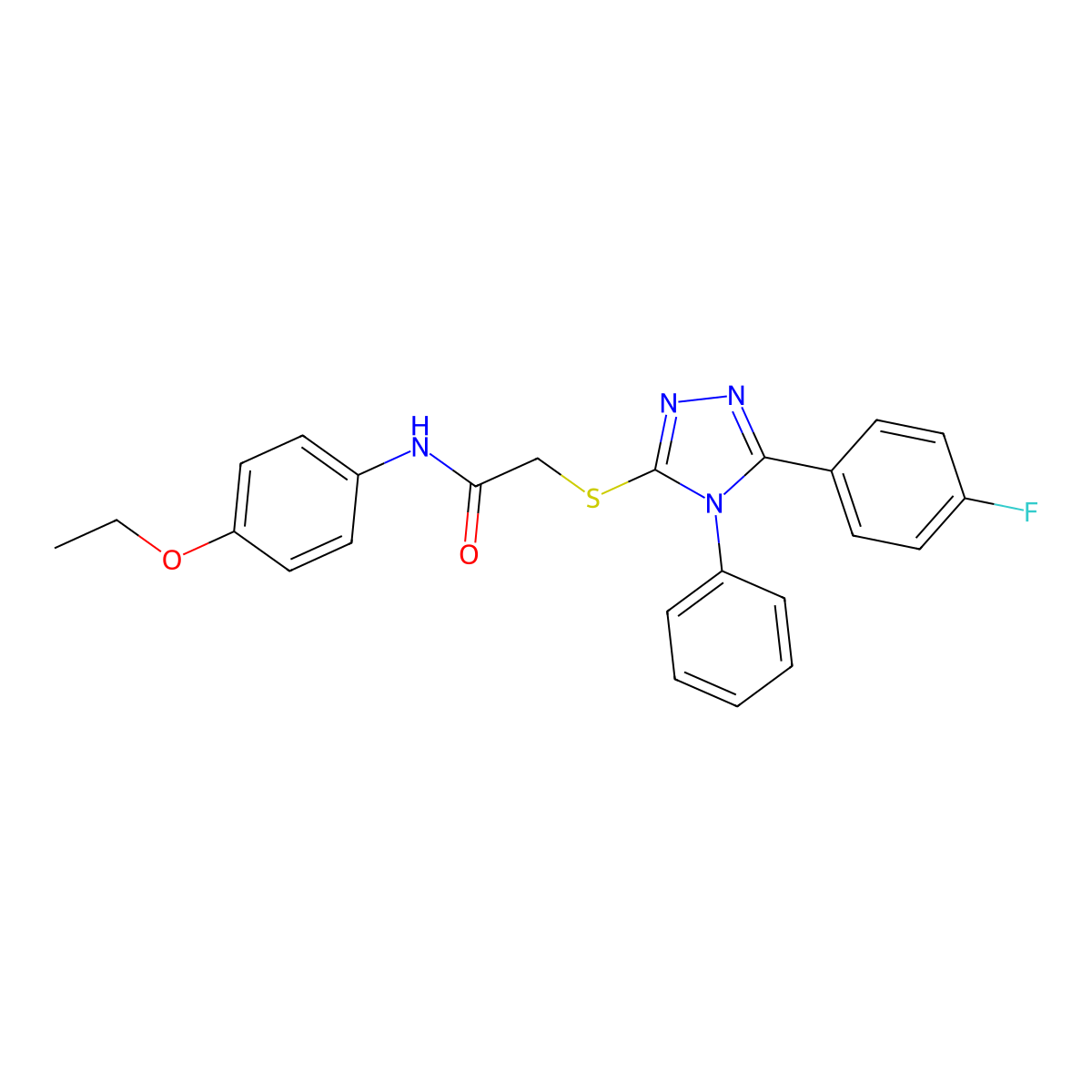 N-(4-ethoxyphenyl)-2-{[5-(4-fluorophenyl)-4-phenyl-4H-1,2,4-triazol-3-yl]sulfanyl}acetamide molecular structure, CAS 352685-92-8