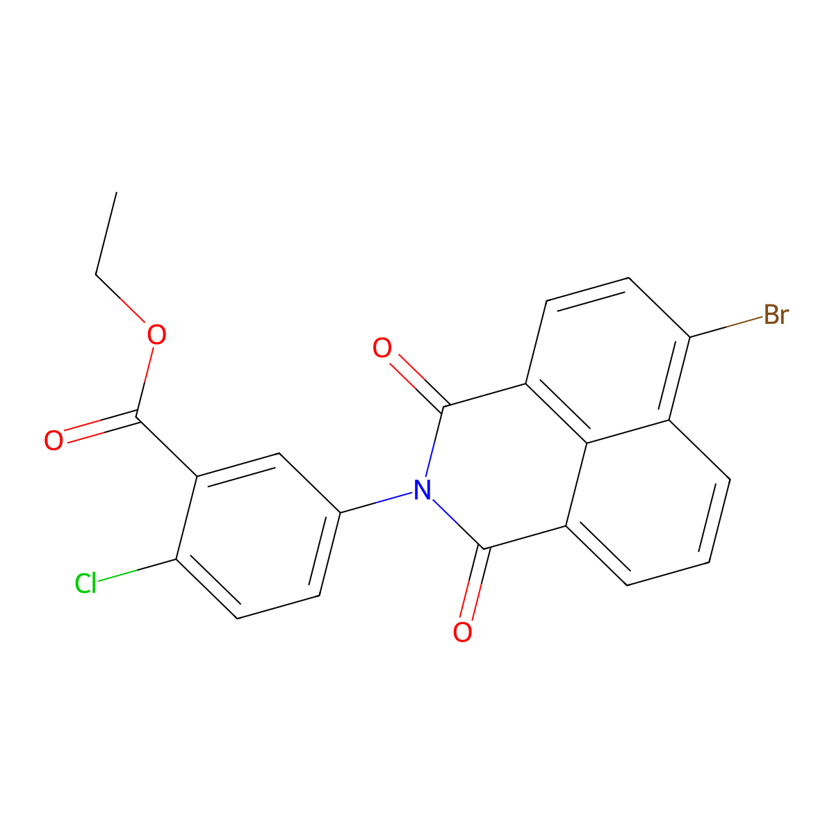 ethyl 5-(6-bromo-1,3-dioxo-1H-benzo[de]isoquinolin-2(3H)-yl)-2-chlorobenzoate molecular structure, CAS 352686-24-9