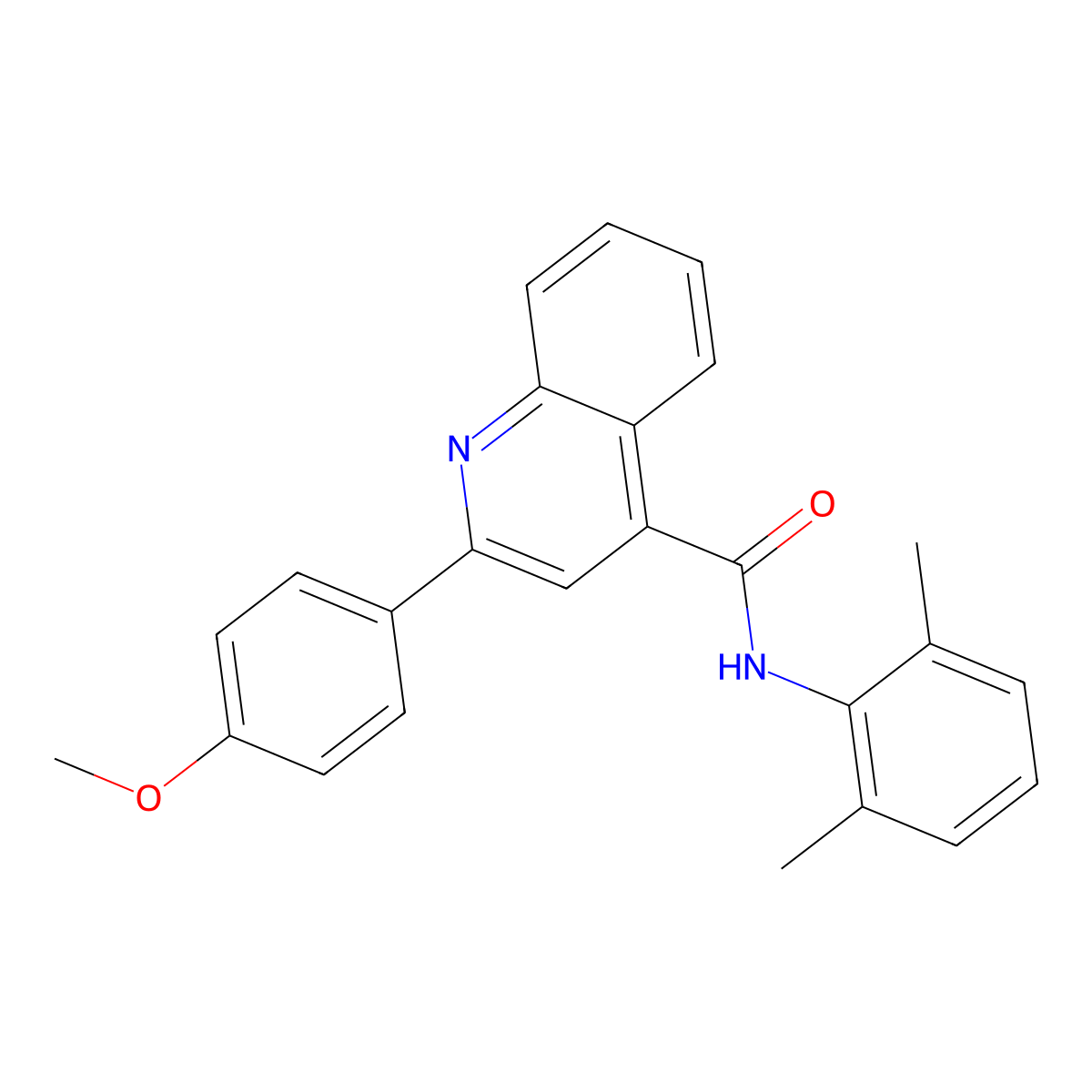 N-(2,6-dimethylphenyl)-2-(4-methoxyphenyl)quinoline-4-carboxamide molecular structure, CAS 352687-27-5