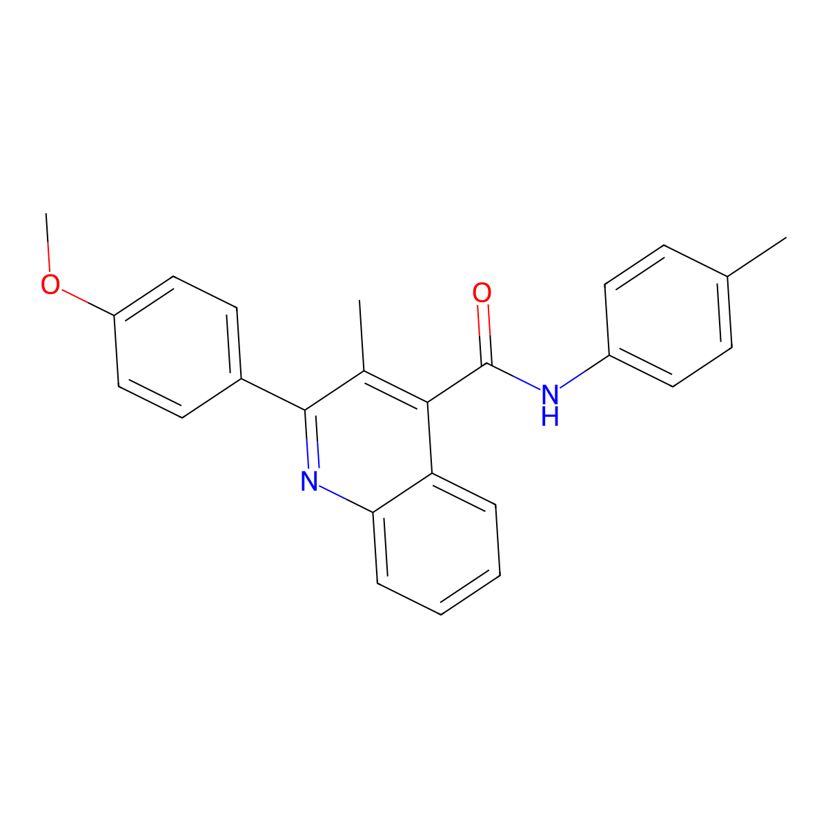 2-(4-methoxyphenyl)-3-methyl-N-(4-methylphenyl)quinoline-4-carboxamide molecular structure, CAS 352687-98-0