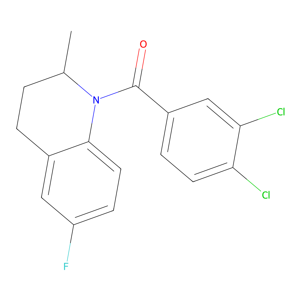 1-(3,4-Dichlorobenzoyl)-6-fluoro-2-methyl-1,2,3,4-tetrahydroquinoline molecular structure, CAS 352688-25-6