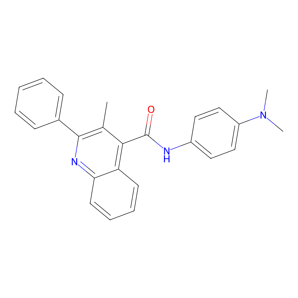 N-[4-(dimethylamino)phenyl]-3-methyl-2-phenylquinoline-4-carboxamide molecular structure, CAS 352688-59-6