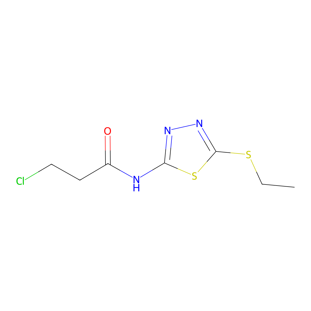 3-Chloro-N-[5-(ethylthio)-1,3,4-thiadiazol-2-yl]propanamide molecular structure, CAS 352688-67-6