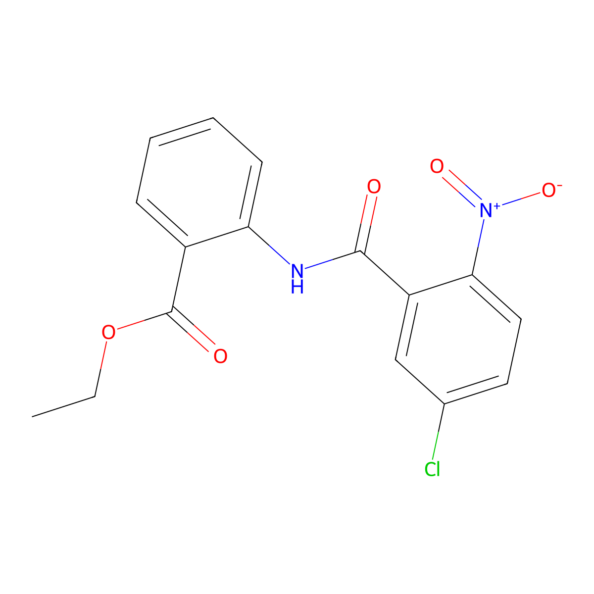 Ethyl 2-({5-chloro-2-nitrobenzoyl}amino)benzoate molecular structure, CAS 352688-69-8