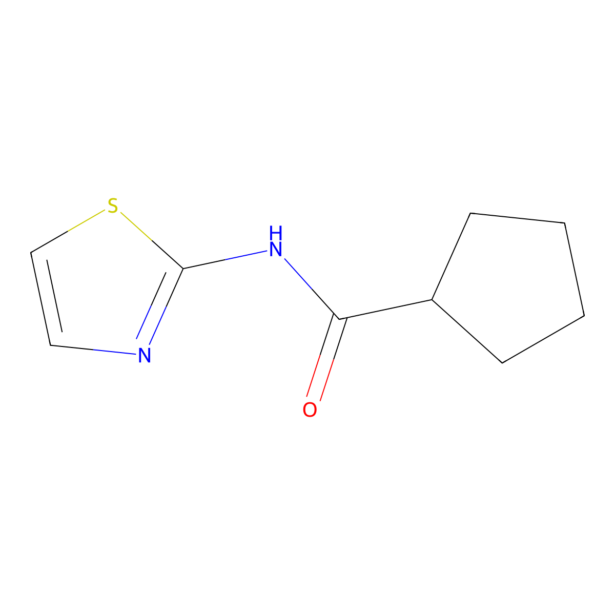 N-(1,3-thiazol-2-yl)cyclopentanecarboxamide molecular structure, CAS 352689-05-5