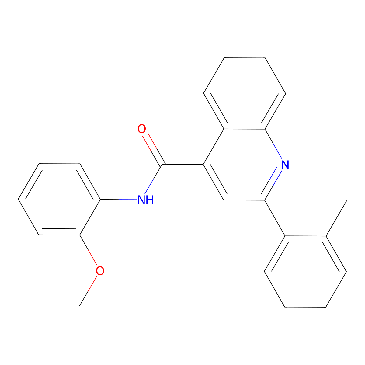 N-(2-methoxyphenyl)-2-(2-methylphenyl)quinoline-4-carboxamide molecular structure, CAS 352689-07-7