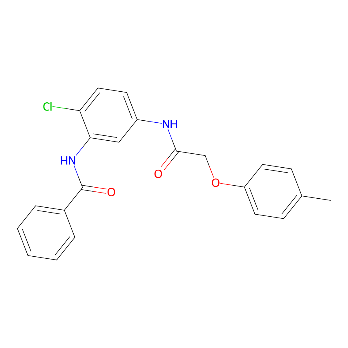 N-(2-chloro-5-{[(4-methylphenoxy)acetyl]amino}phenyl)benzamide molecular structure, CAS 352689-09-9