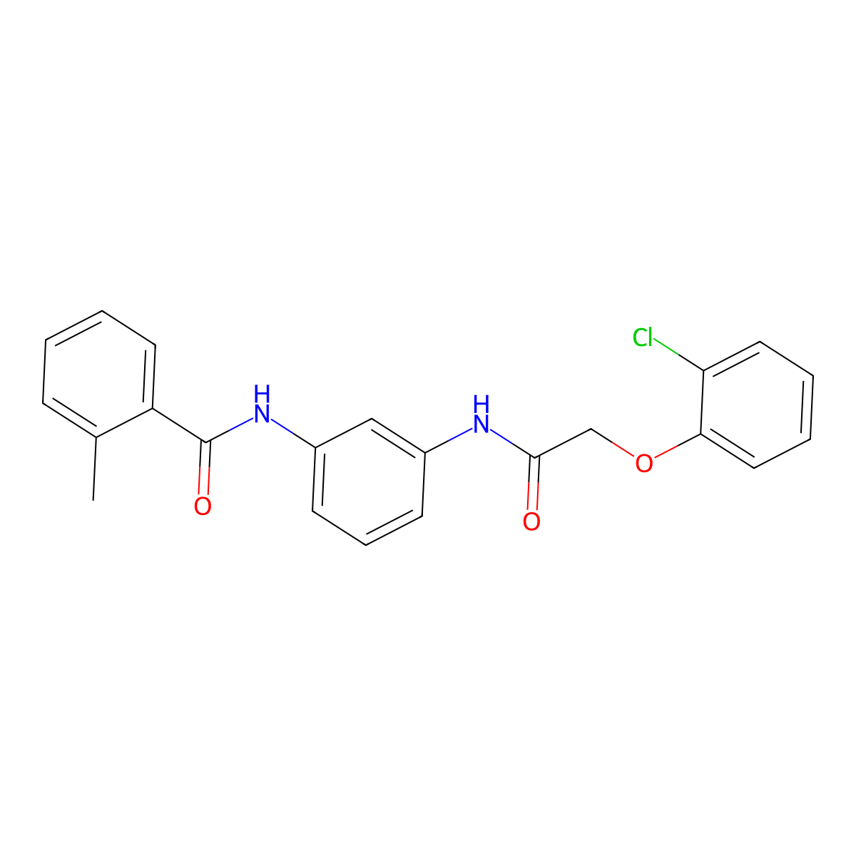 N-[3-[[2-(2-chlorophenoxy)acetyl]amino]phenyl]-2-methylbenzamide molecular structure, CAS 352689-45-3