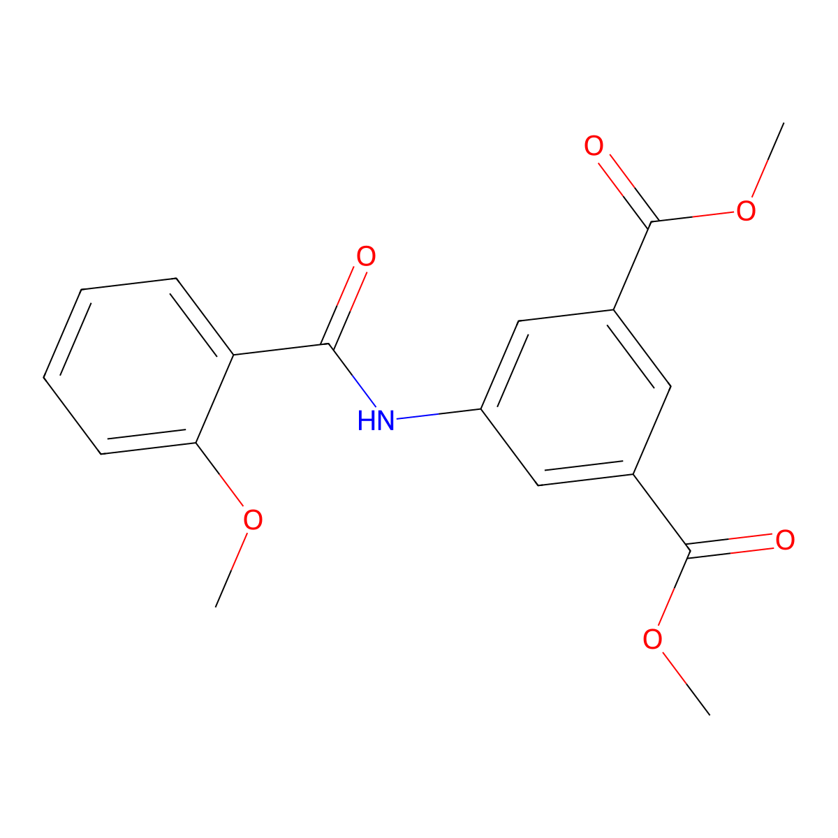 Dimethyl 5-[(2-methoxybenzoyl)amino]isophthalate molecular structure, CAS 352689-53-3