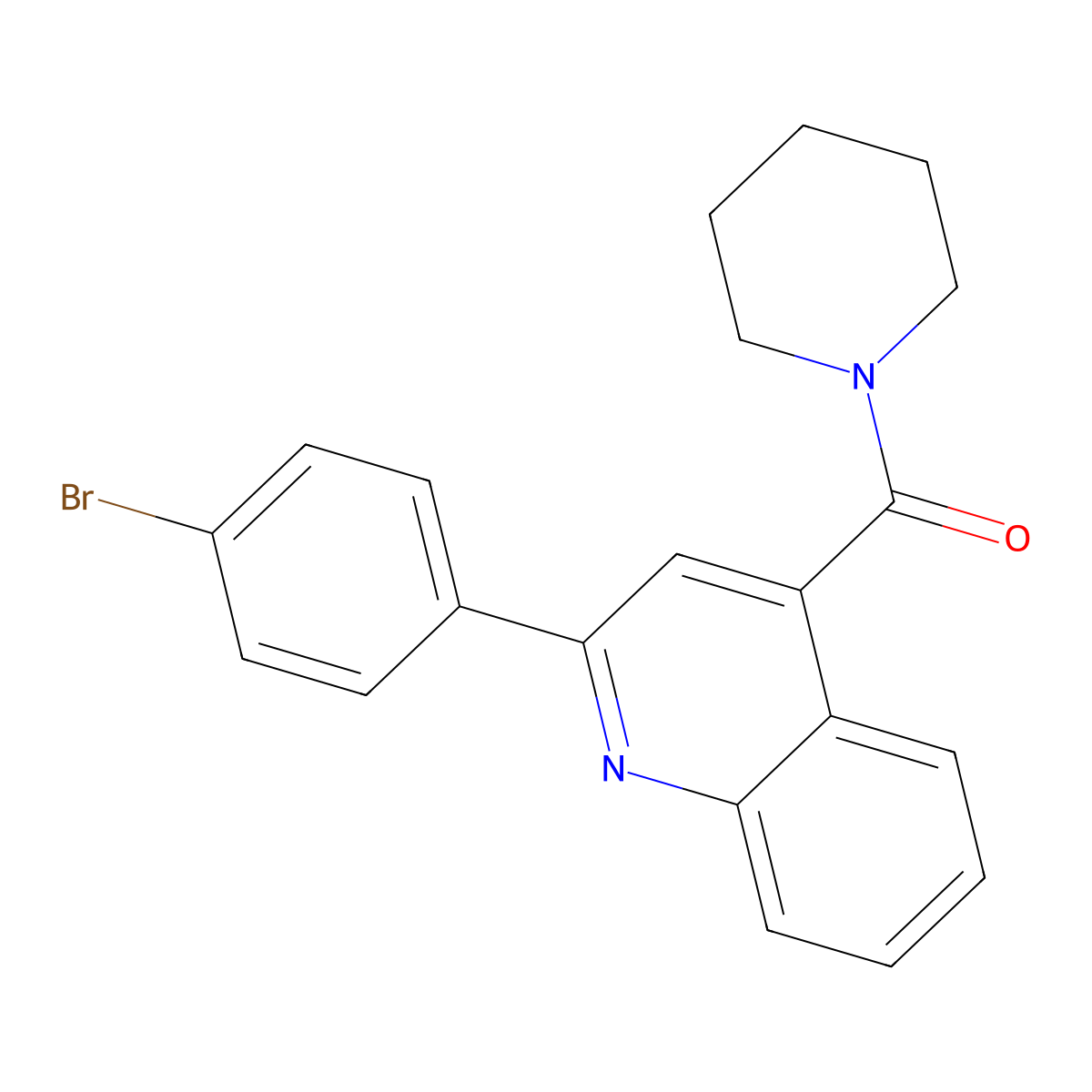 [2-(4-Bromophenyl)quinolin-4-yl]-piperidin-1-ylmethanone molecular structure, CAS 352689-55-5