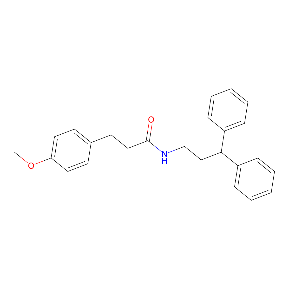 N-(3,3-Diphenylpropyl)-3-(4-methoxyphenyl)propanamide molecular structure, CAS 352689-56-6