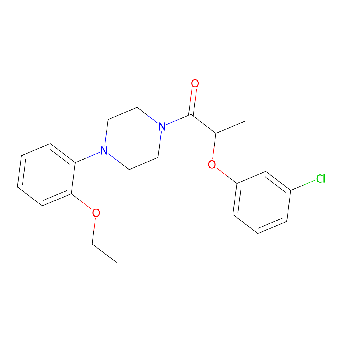 2-(3-Chlorophenoxy)-1-[4-(2-ethoxyphenyl)piperazin-1-yl]propan-1-one molecular structure, CAS 352690-64-3