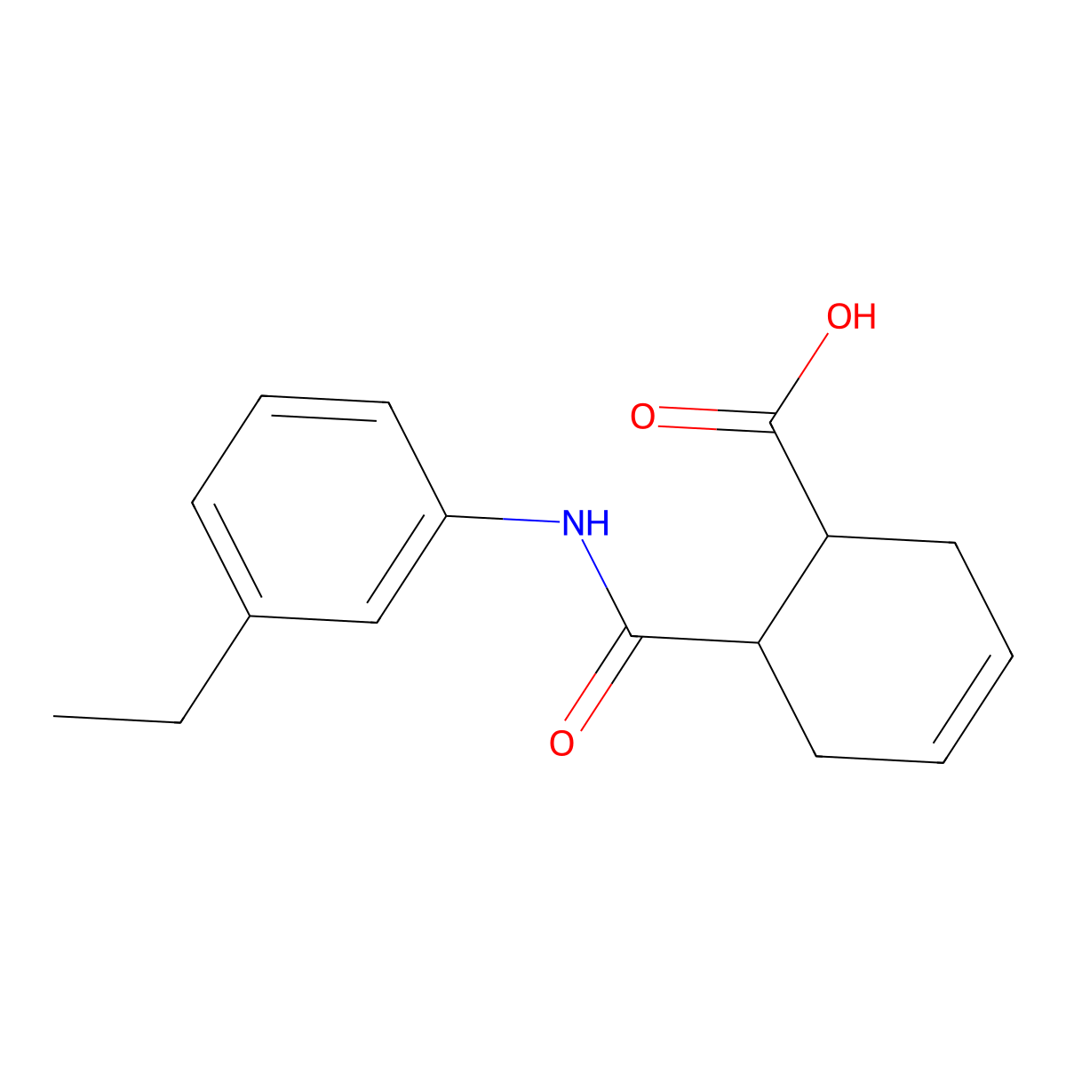 6-[(3-Ethylphenyl)carbamoyl]cyclohex-3-ene-1-carboxylic acid molecular structure, CAS 352690-85-8