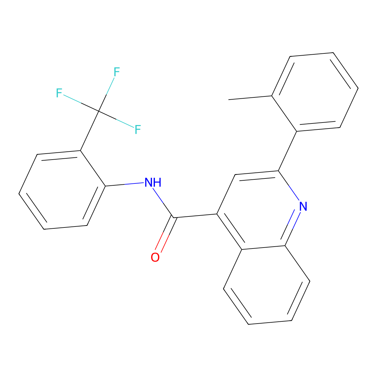2-(2-methylphenyl)-N-[2-(trifluoromethyl)phenyl]quinoline-4-carboxamide molecular structure, CAS 352691-31-7