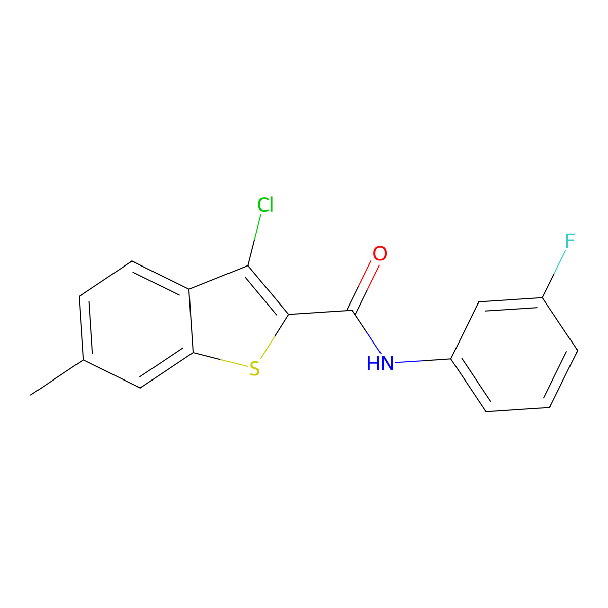 3-chloro-N-(3-fluorophenyl)-6-methyl-1-benzothiophene-2-carboxamide molecular structure, CAS 352691-34-0