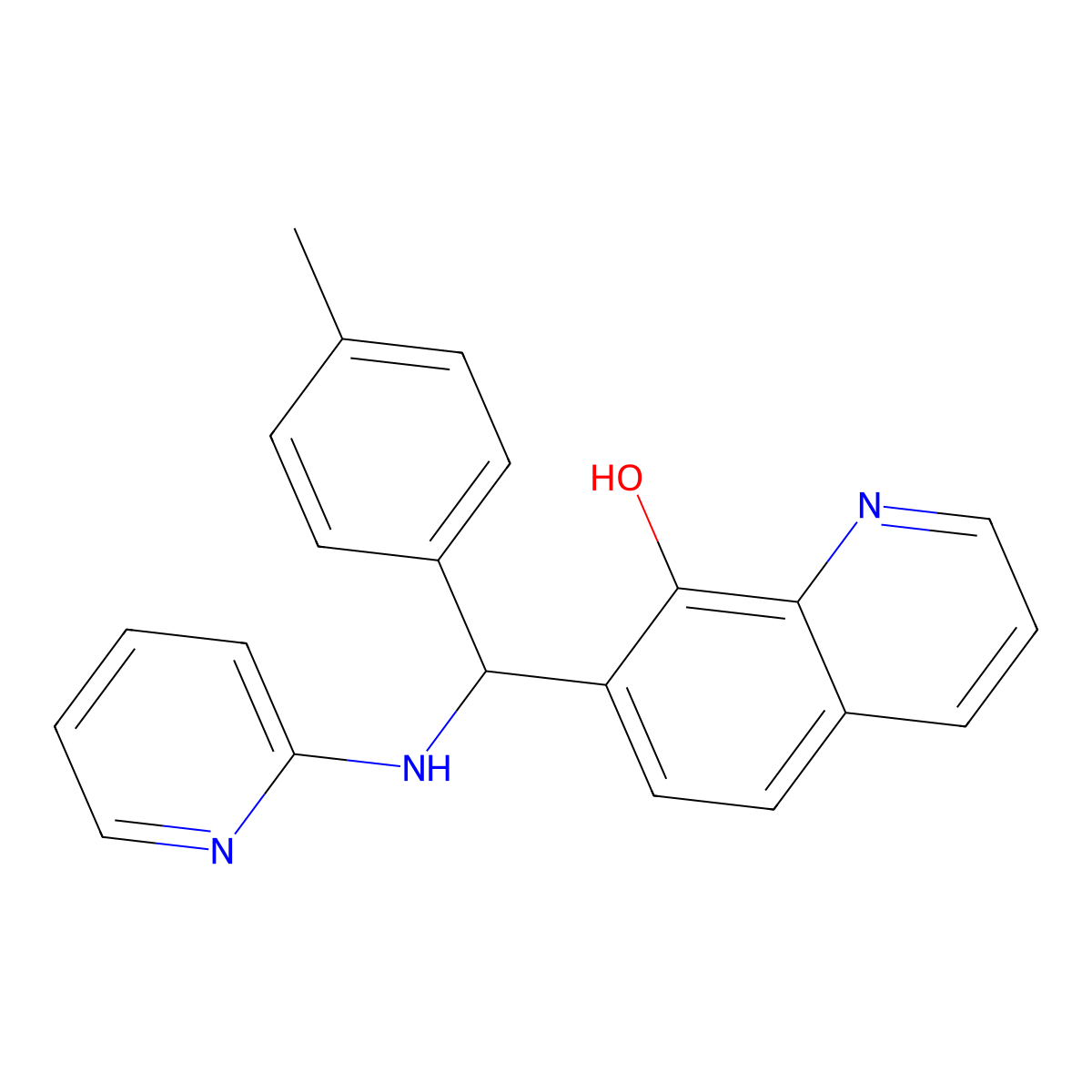 7-[(4-Methylphenyl)-(pyridin-2-ylamino)methyl]quinolin-8-ol molecular structure, CAS 352691-35-1