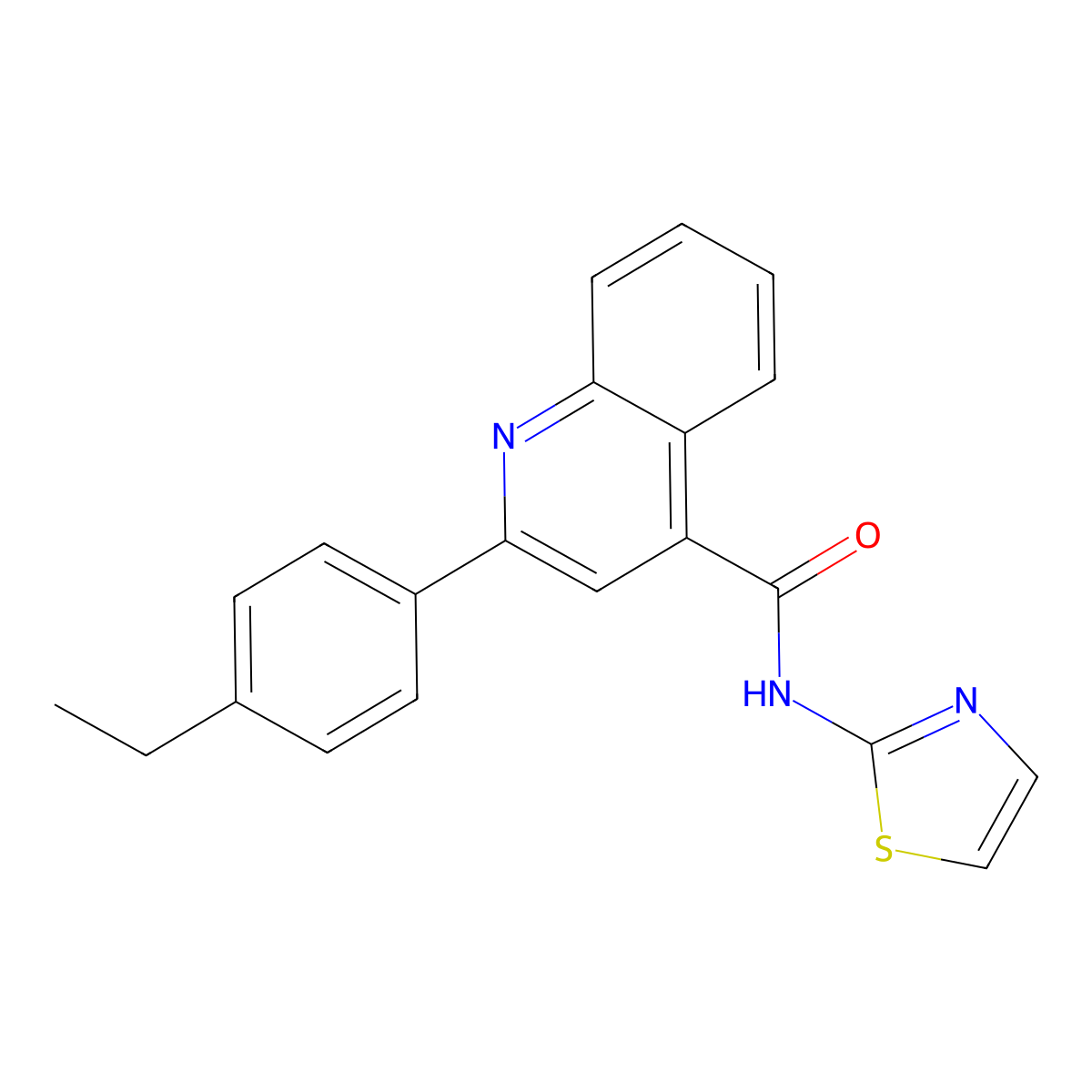 2-(4-ethylphenyl)-N-(1,3-thiazol-2-yl)quinoline-4-carboxamide molecular structure, CAS 352691-56-6