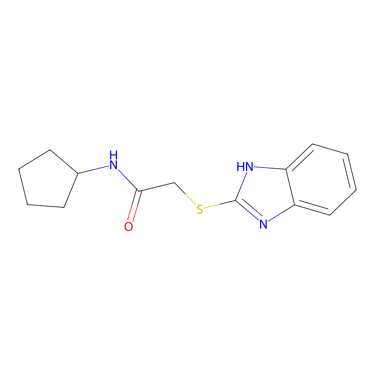 2-(1H-benzimidazol-2-ylsulfanyl)-N-cyclopentylacetamide molecular structure, CAS 352691-57-7