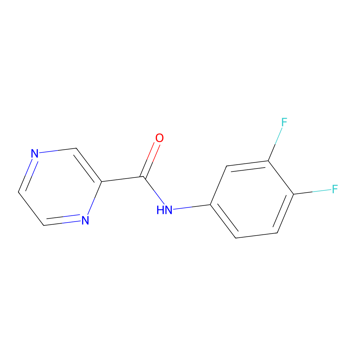 N-(3,4-difluorophenyl)pyrazine-2-carboxamide molecular structure, CAS 352691-68-0