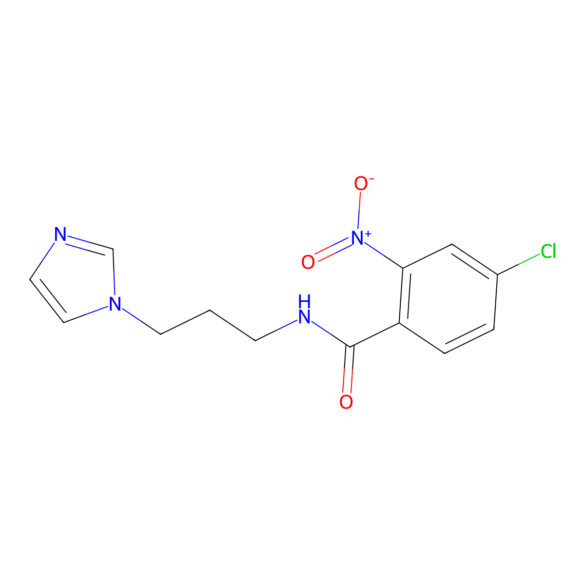 4-chloro-N-(3-imidazol-1-ylpropyl)-2-nitrobenzamide molecular structure, CAS 352691-98-6