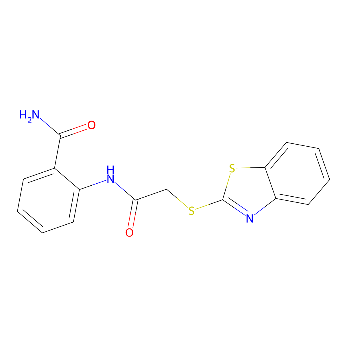 2-{[(1,3-Benzothiazol-2-ylsulfanyl)acetyl]amino}benzamide molecular structure, CAS 352692-05-8