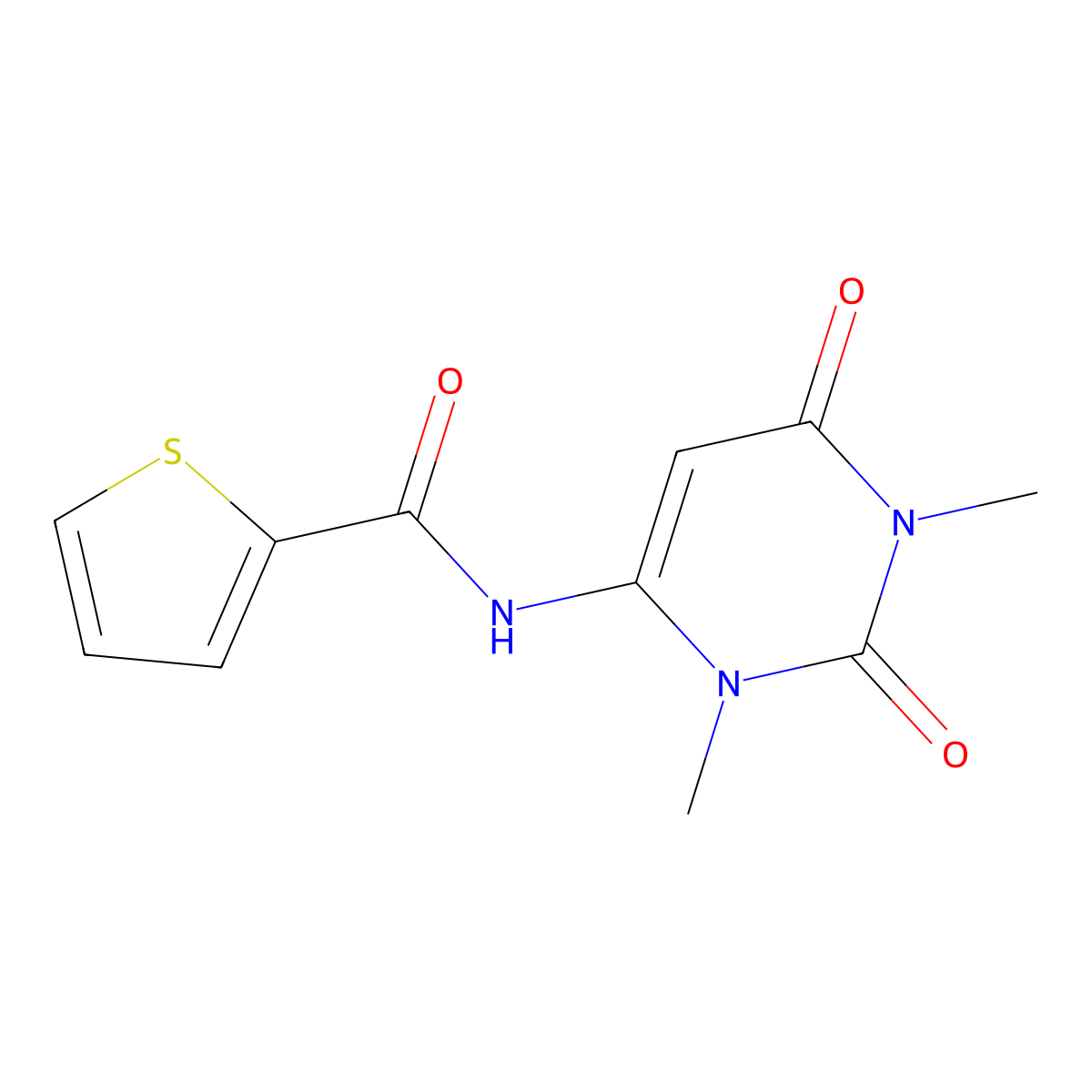 N-(1,3-dimethyl-2,6-dioxopyrimidin-4-yl)thiophene-2-carboxamide molecular structure, CAS 352692-14-9