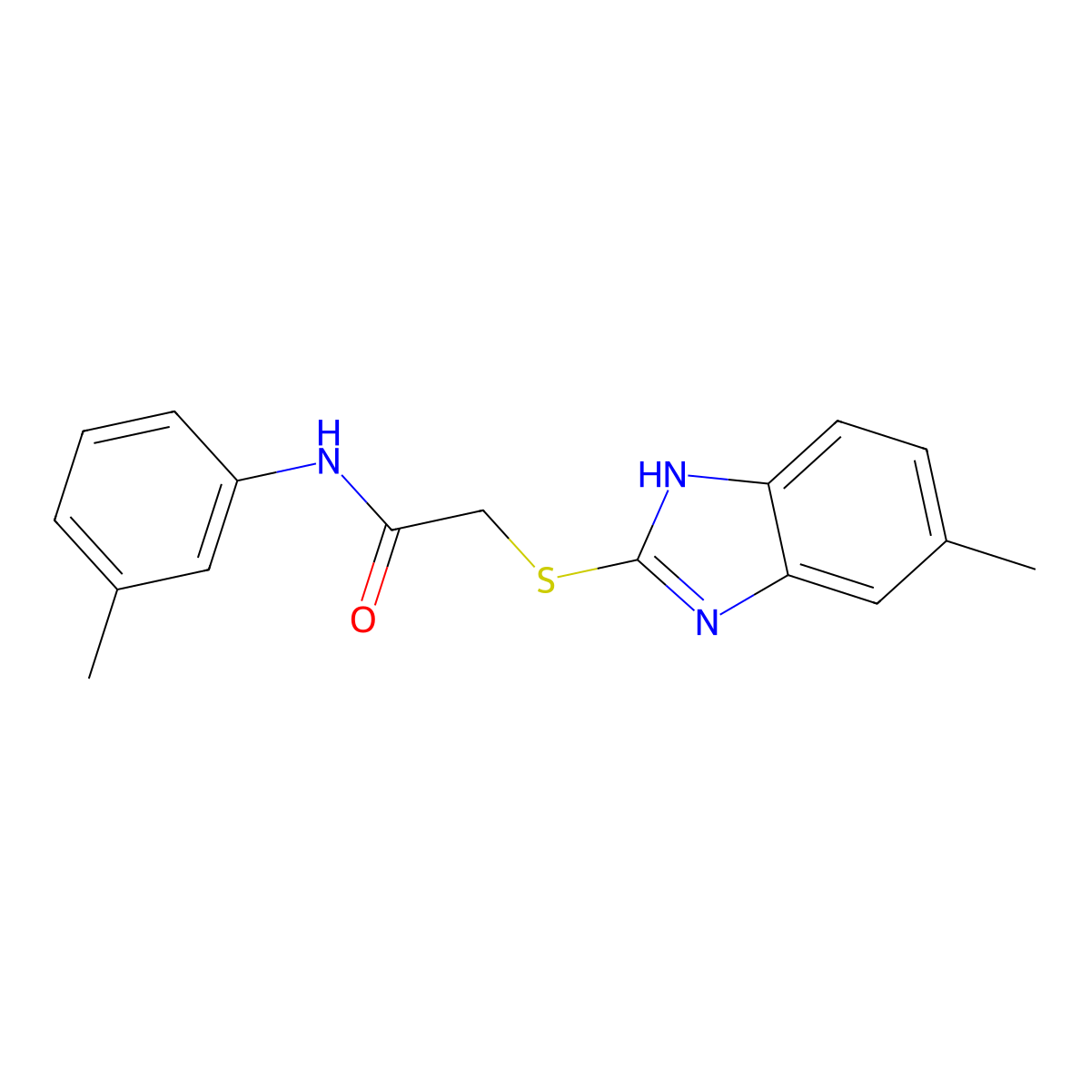 2-[(5-methyl-1H-benzimidazol-2-yl)sulfanyl]-N-(3-methylphenyl)acetamide molecular structure, CAS 352692-61-6