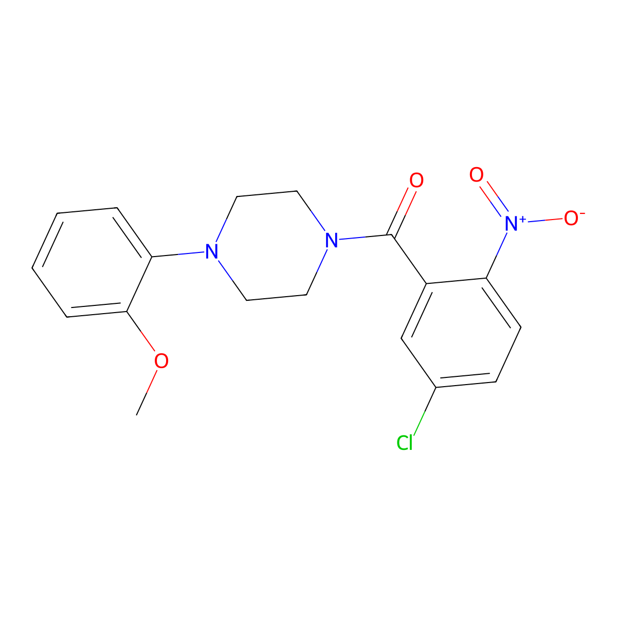 (5-Chloro-2-nitrophenyl)-[4-(2-methoxyphenyl)piperazin-1-yl]methanone molecular structure, CAS 352693-04-0