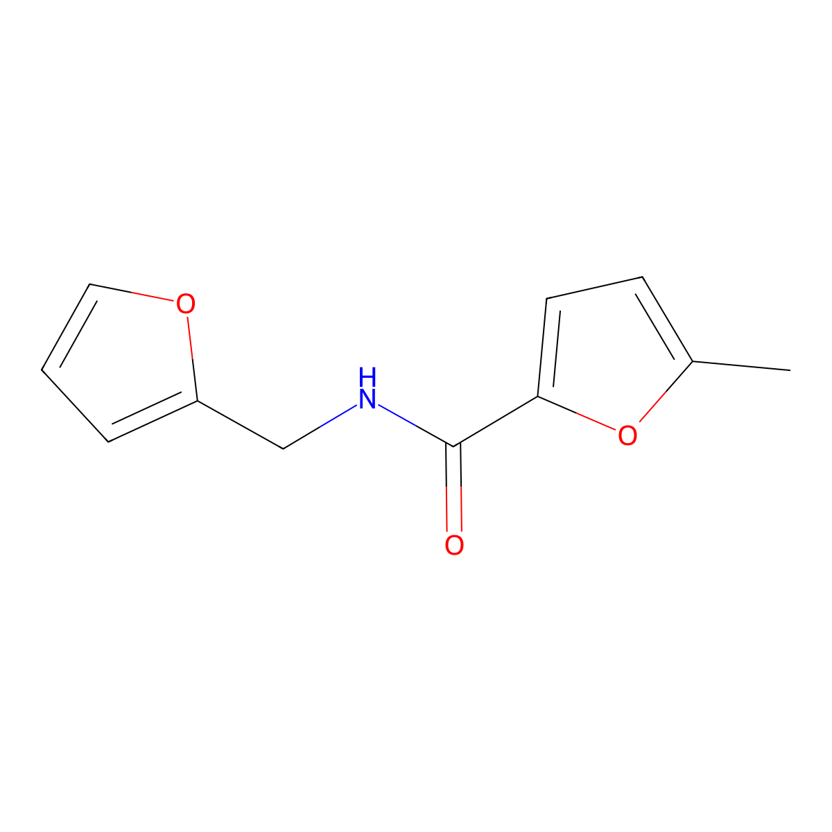 N-(furan-2-ylmethyl)-5-methylfuran-2-carboxamide molecular structure, CAS 352693-06-2