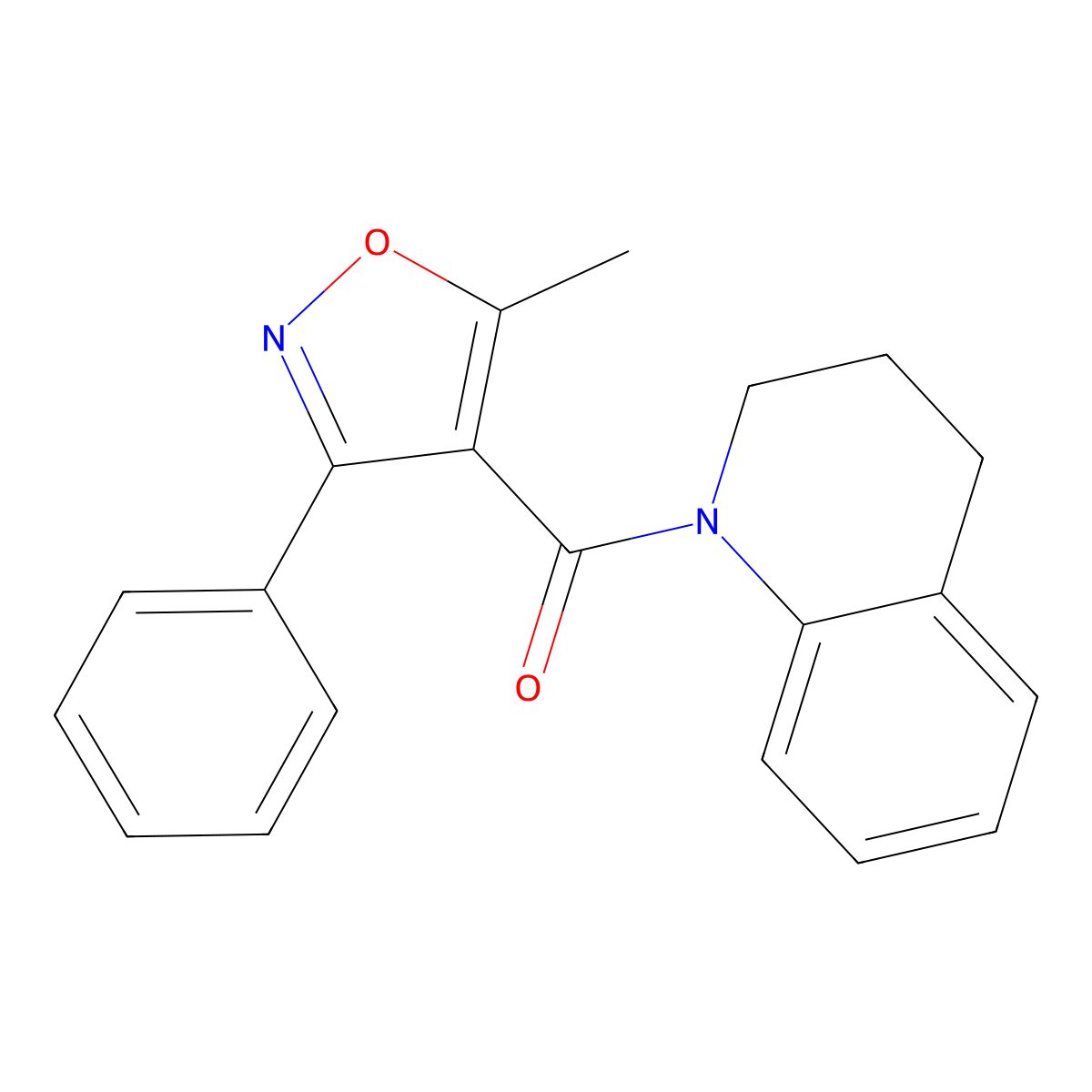 5-Methyl-3-phenylisoxazol-4-yl 1,2,3,4-tetrahydroquinolyl ketone molecular structure, CAS 352693-23-3