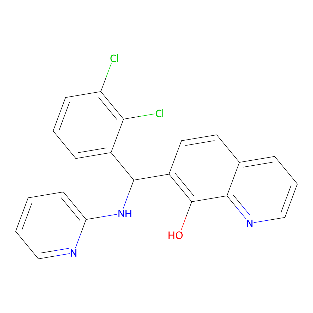 7-[(2,3-Dichlorophenyl)(pyridin-2-ylamino)methyl]quinolin-8-ol molecular structure, CAS 352693-80-2