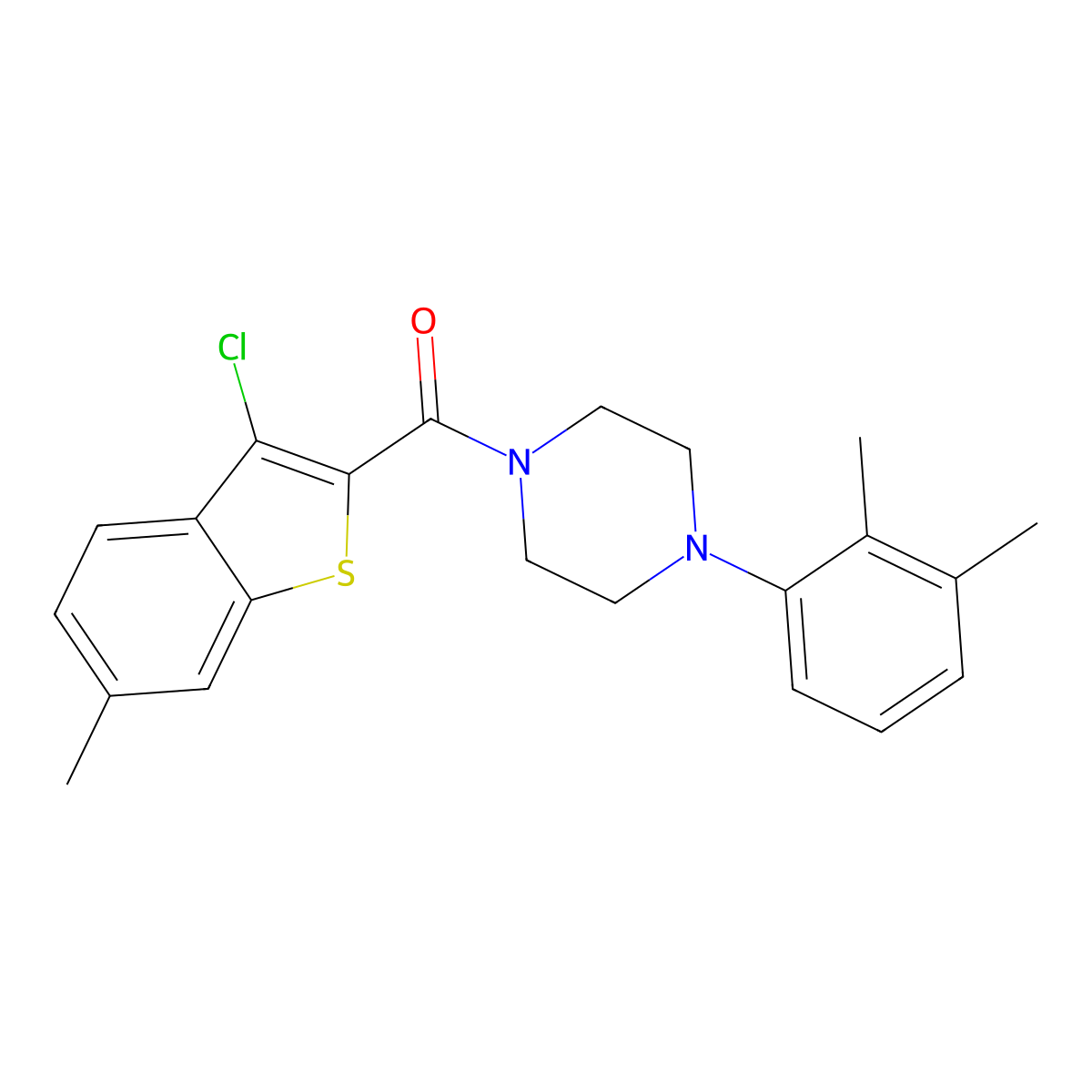 (3-Chloro-6-methyl-1-benzothiophen-2-yl)-[4-(2,3-dimethylphenyl)piperazin-1-yl]methanone molecular structure, CAS 352693-84-6