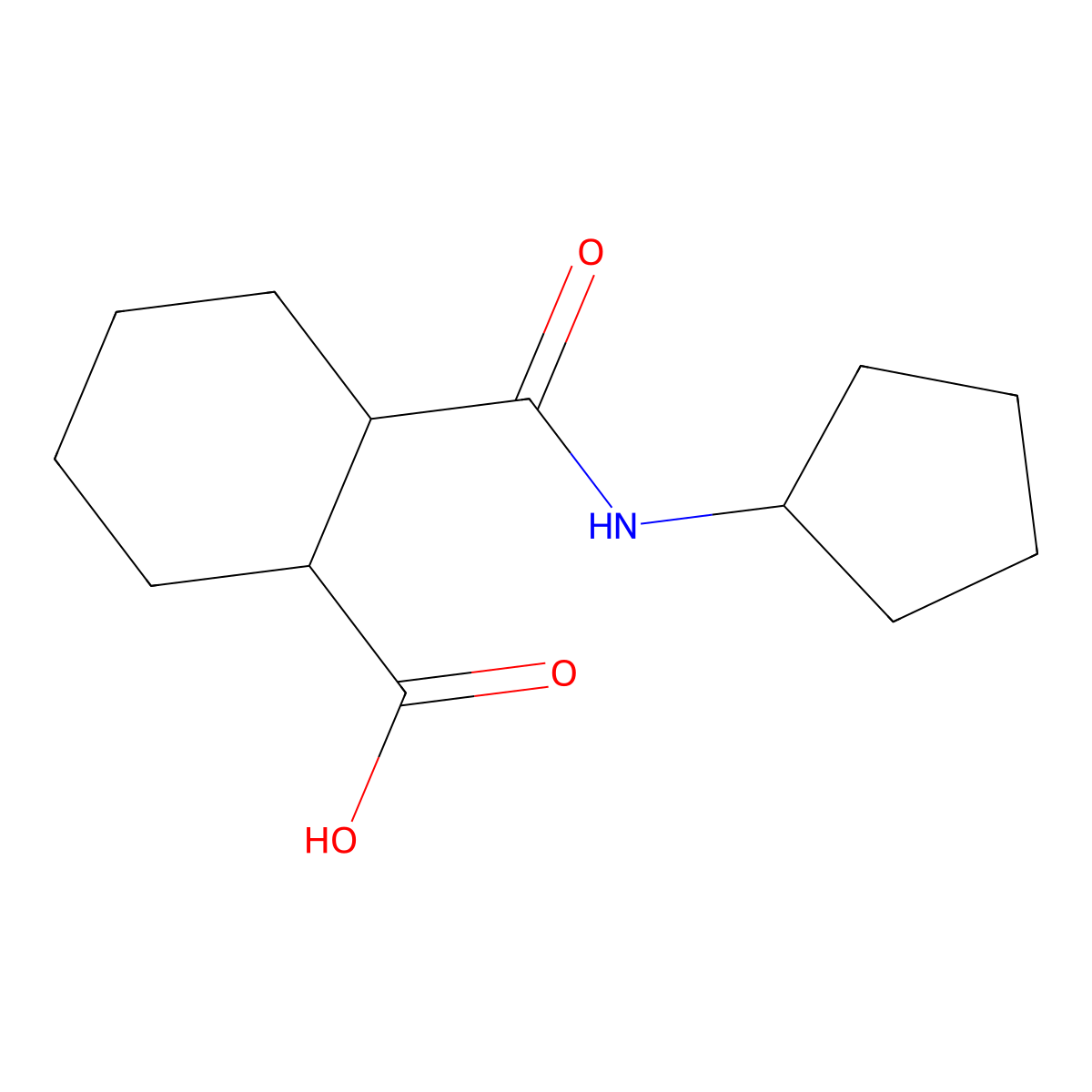 2-(Cyclopentylcarbamoyl)cyclohexanecarboxylic acid molecular structure, CAS 352693-94-8