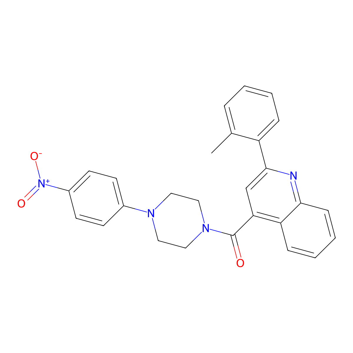 [2-(2-Methylphenyl)quinolin-4-yl]-[4-(4-nitrophenyl)piperazin-1-yl]methanone molecular structure, CAS 352694-31-6